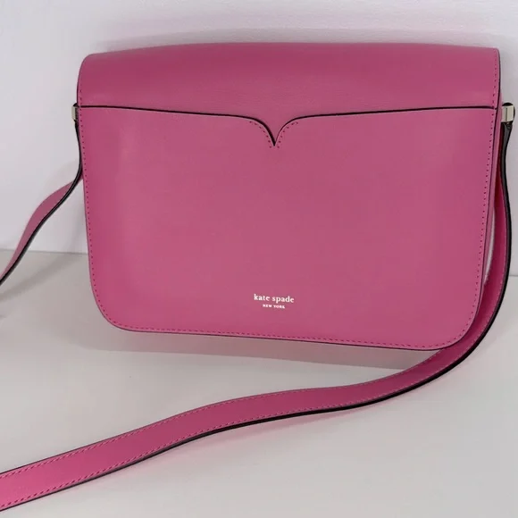 Kate Spade Nicola hot pink leather twistlock medium convertible crossbody - Picture 7 of 17